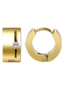 Adelia&acute;s Paar Creolen ADELIA&acute;S "Damen Ohrringe &iquest; Klappcreole aus Edelstahl mit Strass Steinchen", gold, Ohrringe, Damen, Edelstahl, Paar Creolen