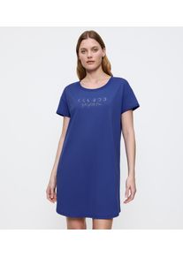 Nachthemd Triumph "Nightdresses NDK X", Damen, Gr. 46, N-Gr, silence, Jersey, Obermaterial: 100% Baumwolle, bequem kniefrei, Rundhals, Kleider Nachthemd, weich, atmungsaktiv, gerippter Rundhalsausschnitt, Kurzarm