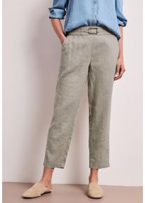 Leinenhose Street One "Style Bonny", Damen, Gr. 38, L&auml;nge 28, timeless beige, Web, Obermaterial: 100% Leinen, unifarben, loose fit kn&ouml;chelfrei, Hosen Leinenhose, Slim Leg Hose aus Leinen mit Schnalle