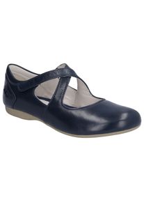 Riemchenballerina Josef Seibel "Fiona 72", Herren, Gr. 42, blau (nachtblau), Leder, Schuhe Riemchenballerina, Spangenschuh, Halbschuh, Festtagsschuh mit Klettverschluss