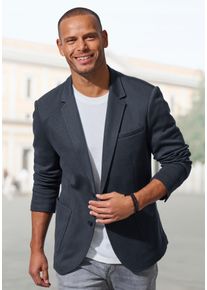 Sakko John Devin "aus elastischer Jersey Pikee-Qualit&auml;t", Herren, Gr. 3XL (64/66), navy, Piqu&eacute;, Obermaterial: 65% Baumwolle, 35% Polyester. Futter: 100% Polyester, unifarben, regular fit normal, &Auml;rmel mit &Auml;rmelschlitz mit Kn&ouml;pfen, Sakkos Sakko, l&auml;ssiges Stretchsakko mit dezentem Muster, Topseller