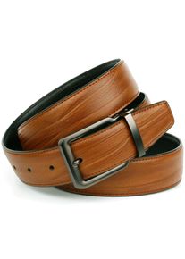 Lederg&uuml;rtel Anthoni Crown, Damen, Gr. 90, braun (cognac), Leder, unifarben, G&uuml;rtel Lederg&uuml;rtel, Klassischer Wendeg&uuml;rtel in cognac/schwarz