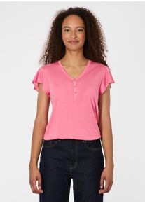 V-Shirt Ragwear, Damen, Gr. XS, pink, Jersey, Obermaterial: 60% Polyester, 40% Viskose, unifarben, normal, V-Ausschnitt, Shirts V-Shirt