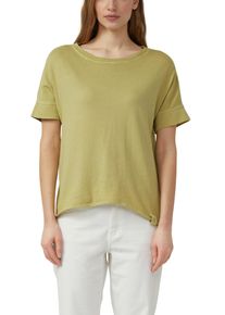 Kurzarmshirt s.Oliver, Damen, Gr. 46, matcha gr&uuml;n, Single Jersey, Obermaterial: 100% Baumwolle, unifarben, l&auml;ssig geschnitten h&uuml;ftbedeckend, Rundhals, B&uuml;ndchen, Shirts Kurzarmshirt, Sommershirt-Kurzarm mit Baumwolle