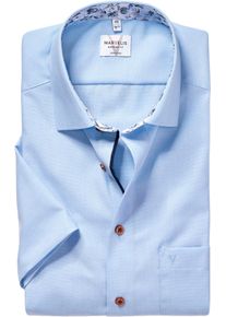 Kurzarmhemd MARVELIS, Damen, Gr. 48, N-Gr, rauchblau, Web, Obermaterial: 100% Baumwolle, kontrastfarbene Details, unifarben, tailliert normal, Hemden Kurzarmhemd, mit New-Kentkragen, b&uuml;gelfrei, modern fit