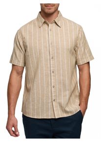 Kurzarmhemd INDICODE "INTryp Short Sleeve", Damen, Gr. XXL, N-Gr, kelp, Web, Obermaterial: 55% Leinen, 45% Baumwolle, unifarben, regular fit, Hemden Kurzarmhemd