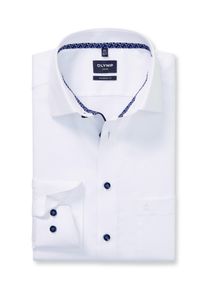 Businesshemd OLYMP "Luxor Modern Fit New-Kentkragen", Damen, Gr. 45, N-Gr, wei&szlig;, Web, Obermaterial: 100% Baumwolle, normal, 2-Knopf-Manschette, Hemden Businesshemd, kontrastfarbene Details an Krageninnenseite, modern fit
