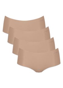 Panty Sloggi "Panty Zero Microfiber Shorts 2.0 4er Pack", Herren, Gr. XS, beige (nude), Obermaterial: 76% Polyamid PA. 24% Elasthan EL., Unterhosen Panty