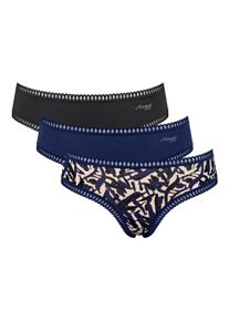 Slip Sloggi "Slip GO Crush Hipster C3P 3er Pack", Herren, Gr. M, bunt (blau, schwarz), Obermaterial: 95% Baumwolle CO. 5% Elasthan EL., Unterhosen Slip