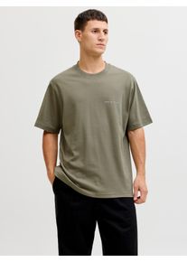 Jack & Jones T-Shirt JACK & JONES "JPRBLAOWEN SS BRANDING TEE SN", Damen, Gr. XL, smokey olive, Jersey, Obermaterial: 95% Baumwolle, 5% Elasthan, unifarben, relaxed fit normal, Rundhals, Shirts T-Shirt, Baumwollmischung, relaxed fit