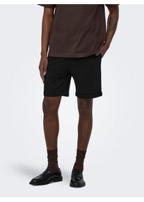 Only & Sons Sweatshorts ONLY & SONS "ONSNEWKODYL REG S SHORTS BP", Damen, Gr. S, N-Gr, schwarz, Sweatware, Obermaterial: 62% Polyester, 33% Viskose, 5% Elasthan, unifarben, regular fit ca. Mitte Oberschenkel, Hosen Sweatshorts, Materialmix, normal geschnitten