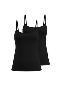 Unterhemd Calida "Unterhemd Spaghetti-Top Essential Cotton 2er Pack", Herren, Gr. 36-38, N-Gr, schwarz, Obermaterial: 95% Baumwolle CO. 5% Elasthan EL., Unterhemden Unterhemd