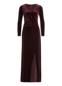 Abendkleid Vera Mont "Abendkleid langarm", Damen, Gr. 42, EURO, rot (wild ruby), Obermaterial: 90% Polyester PES. 10% Elasthan EL., Kleider Abendkleid