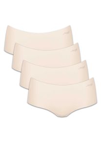Panty Sloggi "Panty Zero Microfiber Shorts 2.0 4er Pack", Herren, Gr. XS, beige (creme), Obermaterial: 76% Polyamid PA. 24% Elasthan EL., Unterhosen Panty