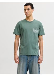 Jack & Jones T-Shirt JACK & JONES "JPRBLUMAXWELL SS TEE", Damen, Gr. XS, laurel wreath, Jersey, Obermaterial: 100% Baumwolle, bedruckt, regular fit normal, Rundhals, gerader Abschluss, Shirts T-Shirt, mit Print