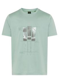 T-Shirt BOSS Green "Porsche Spirit 70 Capsule Collection", Herren, Gr. XL, open gr&uuml;n357, Single Jersey, Obermaterial: 100% Baumwolle, bedruckt, unifarben, regular fit normal, Rundhals, abgesteppte Kante, Shirts T-Shirt, Premium Herrenmode Innovative Geruchskontroll-Technologie HEIQ MINT