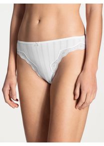 Slip Calida "Etude Toujours", Herren, Gr. XS (36/38), wei&szlig;, Obermaterial: 95% Baumwolle, 5% Elasthan, unifarben, k&ouml;rpernah, Unterhosen Slip, Nadelstreifen-Optik, florale Spitze, Regular-Cut, Jacquard, elastisch