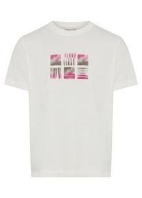 Marc O'Polo T-Shirt MARC O'POLO, Damen, Gr. XL, silky wei&szlig;, Jersey, Obermaterial: 100% Baumwolle, Shirts T-Shirt, mit mittigem Print vorne