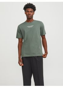 Jack & Jones Rundhalsshirt JACK & JONES "JPRBLUARCHIE TEE CREW NECK", Damen, Gr. XS, laurel wreath, Single Jersey, Obermaterial: 100% Baumwolle, bedruckt, normal normal, Rundhals, Shirts Rundhalsshirt, mit Logo Print