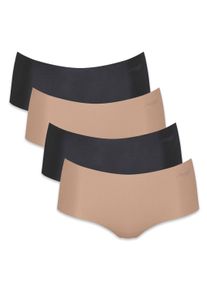 Panty Sloggi "Panty Zero Microfiber Shorts 2.0 4er Pack", Herren, Gr. XS, schwarz (schwarz, nude), Obermaterial: 76% Polyamid PA. 24% Elasthan EL., Unterhosen Panty