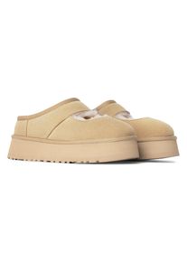 UGG Australia Clog UGG "BEA MARY JANE", Damen, Gr. 11 (42), beige (hellbeige), Veloursleder, unifarben, Schuhe Clog, Plateauschuh, Loafer, Sandale zum Schlupfen