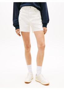 Jeansshorts Tommy Jeans "MOM SHORT BJ4199", Damen, Gr. 34, N-Gr, denim wei&szlig;, Denim/Jeans, Obermaterial: 92% Baumwolle, 8% Polyester, unifarben, straight fit kurz, Jeans Jeansshorts, High Waist im 90s Look