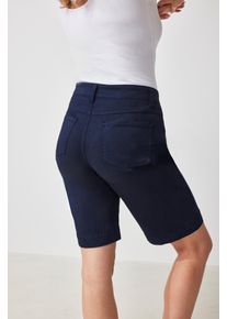 Bermudas WONDERJEANS, Damen, Gr. 34, N-Gr, navy, Web, Obermaterial: 96% Baumwolle, 4% Elasthan, unifarben, kniefrei, Hosen Bermudas, mit Stretch