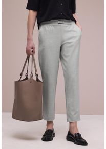 Stoffhose Street One "Style Bonny", Herren, Gr. 42, L&auml;nge 28, erdgrau meliert, Web, Obermaterial: 64% Viskose, 31% Polyester, 5% Elasthan, meliert, loose fit lang, Hosen Stoffhose, mit Schnalle