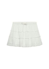 Sommerrock Superdry "CHEESECLOTH TIERED MINI SKIRT", Damen, Gr. XS, sanftes wei&szlig;, Web, Obermaterial: 100% Baumwolle, unifarben, regular fit kurz, R&ouml;cke Sommerrock