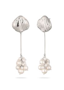 Paar Ohrh&auml;nger HAZE & GLORY "Ohrringe Ohrh&auml;nger lang mit S&uuml;&szlig;wasserzuchtperlen Wei&szlig; 925 Sterling Silber" Gr. 62, silber, Ohrringe, Damen, Silber 925 (Sterlingsilber), Paar Ohrh&auml;nger