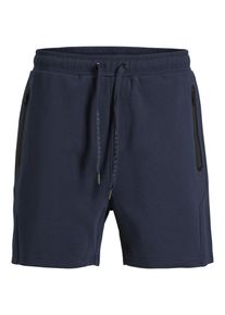 Jack & Jones Relaxshorts JACK & JONES "JPSTGORDON FUSION SWEAT SHORTS SRT SN", Damen, Gr. XL, N-Gr, outer space detail:rubber print, Web, Obermaterial: 58% Polyester, 42% Baumwolle, bedruckt, regular fit knielang, Hosen Relaxshorts