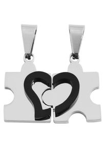 Adelia&acute;s Herzanh&auml;nger ADELIA&acute;S "Unisex Anh&auml;nger &iquest; Herzanh&auml;nger aus Edelstahl", schwarz, Schmuckanh&auml;nger, Damen, Edelstahl, Herzanh&auml;nger