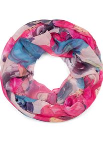 Loop styleBREAKER "Loop mit Blumen Muster", Damen, rosa (rose, pink, blau), Obermaterial: 80% Viskose CV. 20% Baumwolle CO., Modisch, Modet&uuml;cher Loop