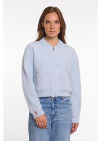 Rino & Pelle Cardigan RINO & PELLE "BENTO", Damen, Gr. XXL (44), light blau, Web, Obermaterial: 69% Polyamid, 23% Polyester, 8% Viskose, unifarben, bequem h&uuml;ftlang, Rundhals, 1-Knopf-Manschette, Strickjacken Cardigan, Wolljacke mit extraweicher Haptik und Rei&szlig;verschluss