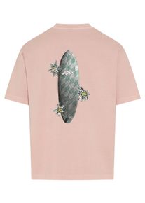 T-Shirt BOSS Orange, Damen, Gr. S, open pink690, Single Jersey, Obermaterial: 100% Baumwolle, unifarben, relaxed fit normal, Rundhals, abgesteppte Kante, Shirts T-Shirt, Relaxed Fit, sommerlicher Druck, reine Baumwolle