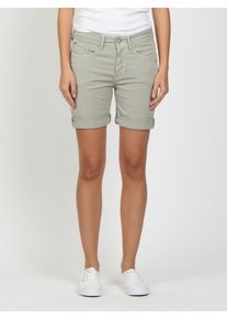 Shorts Gang "94NICA SHORTS", Damen, Gr. 26, N-Gr, gr&uuml;n tea, Denim/Jeans, Obermaterial: 97% Baumwolle, 3% Elasthan, unifarben, kniefrei, Hosen Shorts, mit Knopfleiste, Boyfriend Fit