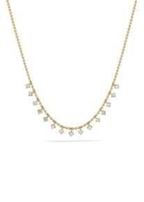 Silberkette Elli Premium "Halskette Kugelkette mit Zirkonia Wei&szlig; 925 Sterling Silber" Gr. 40, gold, Halsketten, Damen, Silber 925 (Sterlingsilber), Silberkette