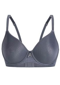 Sassa Mode T-Shirt-BH SASSA "Spacer BH mit B&uuml;gel PURE ANIMAL", Damen, Gr. 95, Cup C, blau (dusty), Stoff, Obermaterial: 85% Polyester PES. 15% Elasthan EL., BHs T-Shirt-BH