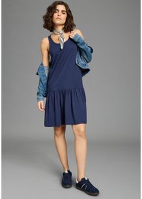 Sommerkleid Laura Scott, Damen, Gr. 48/50, N-Gr, navy, Single Jersey, Obermaterial: 50% Baumwolle, 50% Modal, unifarben, figurumspielend kniefrei, Rundhals, Kleider Sommerkleid, figurumspielende Passform, mit Rundhalsausschnitt und Tanktoptr&auml;gern