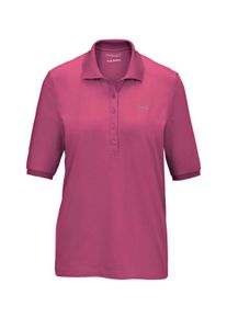 Poloshirt GOLDNER "Baumwollshirt mit Glitzerstickerei", Damen, Gr. 52, pink (beere), Obermaterial: 94% Baumwolle CO. 6% Elasthan EL., Rippe, Shirts Poloshirt, Ohne