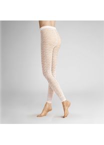 Feinstrumpfleggings Hudson "Leggings Graphic Crochet", Damen, Gr. 36-38, wei&szlig; (wei&szlig; 0008), Obermaterial: 97% Polyamid PA. 3% Elasthan EL., Strumpfhosen Feinstrumpfleggings