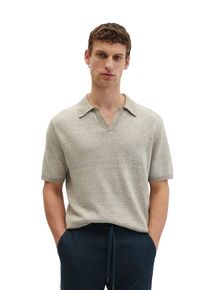 Marc O'Polo Poloshirt MARC O'POLO, Herren, Gr. XXL, linen wei&szlig;, Strick, Obermaterial: 65% Leinen, 35% Baumwolle, regular fit normal, V-Ausschnitt, B&uuml;ndchen, Shirts Poloshirt, regular aus Bio-Baumwolle und Leinen