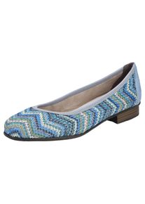 Ballerina Rieker, Herren, Gr. 36, blau (blau multi), Bast, Lederimitat, Schuhe Ballerina, Slipper, Schlupfschuh, Pumps mit weicher Innensohle