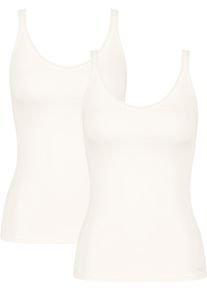 Unterhemd Sloggi "GO", Herren, Gr. XS, N-Gr, wei&szlig; (silk wei&szlig;), Single Jersey, Obermaterial: 96% Polyamid, 4% Elasthan, unifarben, tiefer Rundhals, Unterhemden Unterhemd, zarte Spitze, Baumwollmischung, V-Ausschnitt