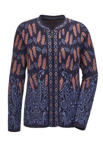 Strickjacke GOLDNER "Langarm Jacquardjacke, Paisley-Muster", Herren, Gr. 48, bunt (bunt, gemustert), Obermaterial: 42% Polyacryl PAN. 32% Viskose CV. 26% Baumwolle CO., Tubular, Strickjacken Strickjacke, Ohne