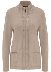 Strickjacke GOLDNER "Herbstcardigan mit Rei&szlig;verschluss", Herren, Gr. 44, beige (taupe), Obermaterial: 50% Baumwolle CO. 50% Polyacryl PAN., eng Tubular, Strickjacken Strickjacke, Aufwendig in Form gestrickt f&uuml;r perfekte Passform