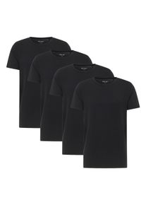 T-Shirt Mustang "T-Shirt Style Allen 4-Pack 4er Pack", Damen, Gr. M, schwarz, Obermaterial: 95% Baumwolle CO(Bio). 5% Elasthan EL., Shirts T-Shirt