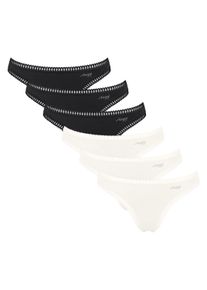 String Sloggi "String GO Crush String C6P 6er Pack", Herren, Gr. S, bunt (schwarz, wei&szlig;), Obermaterial: 95% Baumwolle CO. 5% Elasthan EL., Unterhosen String