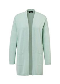 Strickjacke GOLDNER "Kurzgr&ouml;&szlig;e Longstrickjacke mit aufgesetzten Taschen", Herren, Gr. 21, gr&uuml;n (bergsee), Obermaterial: 60% Viskose CV. 40% Baumwolle CO., figurumspielend, eng Rippb&uuml;ndchen, Strickjacken Strickjacke, keine/nicht relevant