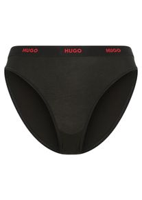 Slip HUGO UNDERWEAR, Herren, Gr. XL, schwarz 001, Jersey, Obermaterial: 93% Baumwolle, 7% Elasthan, k&ouml;rpernah, Unterhosen Slip, Logobund